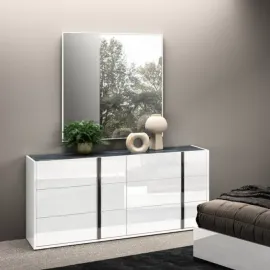 Низкий комод Status Italy Bianca Marble, три ящика, BIBWHCM01BL