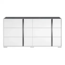 Низкий комод Status Italy Bianca Marble, три ящика, BIBWHCM01BL