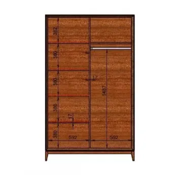 Шкаф 2-дверный Classico Italiano Toscana, Дуб Венге, 6002/W