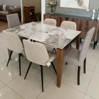 Стол обеденный Q-Home Виго, 120/160 см, керамика, раздвижной, DK-DT9307CW-120/160
