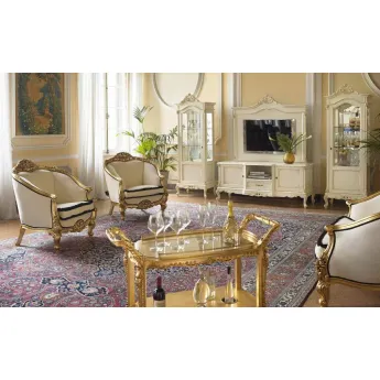 ТВ тумба Claudio Saoncella Verdi, 2 двери, 1 ящик, Слоновая кость (PL70) - 21565