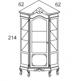 Угловая витрина Claudio Saoncella Verdi, 1 дверца, Вишня (PС90) - 21570