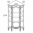 Угловая витрина Claudio Saoncella Verdi, 1 дверца, Вишня (PС90) - 21570 - Фото 2