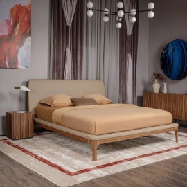 Кровать MOD Interiors Ronda, 180х200, орех F, экокожа 63, MDI.BD.RD.122