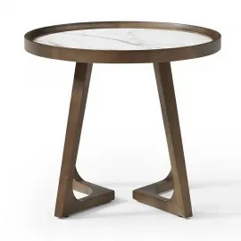 Приставной столик Q-Home CT3059, D60 см, белая керамика, QH-CT3059WH