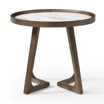 Приставной столик Q-Home CT3059, D60 см, белая керамика, QH-CT3059WH