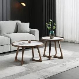 Приставной столик Q-Home CT3059, D60 см, белая керамика, QH-CT3059WH