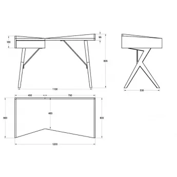 Письменный стол Q-Home StudioMax, Орех / бежевый глянец, QH-W-1010OT