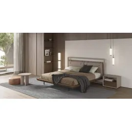 Прикроватная тумба MOD Interiors Olimar, Орех F, бежевый матовый лак, MDI.BST.OLM.3