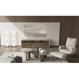 Журнальный стол MOD Interiors Olimar, D90 см, орех F, керамика, MDI.ET.OLM.14