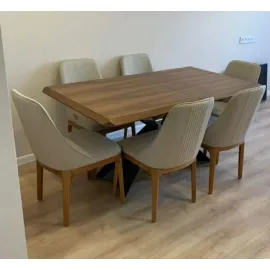 Стул Q-Home Y1711А, ткань бежевая, орех, Y1711A-BEEIGE