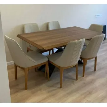 Стул Q-Home Y1711А, ткань бежевая, орех, Y1711A-BEEIGE