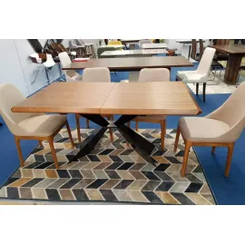 Стул Q-Home Y1711А, ткань бежевая, орех, Y1711A-BEEIGE