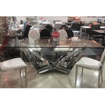 Стол обеденный Q-Home T102C, 200 см, стекло, нераскладной