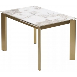Стол обеденный Q-Home Corner, 120/170 см, раздвижной, глянцевая керамика Luxury Pandora Ceramic / каркас шампань, QH614M05880