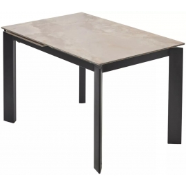 Стол обеденный Q-Home Corner, 120/170 см, раздвижной, глянцевая керамика Amber Jade Ceramic / каркас чёрный, QH614M05546