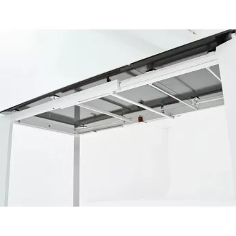 Стол обеденный Q-Home Corner, 120/170 см, раздвижной, керамика глянцевая Statuario Ceramic/Glass / каркас белый