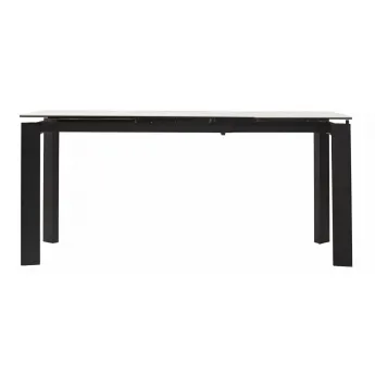 Стол обеденный Q-Home Corner, 120/170 см, раздвижной, керамика глянцевая High Statuario Ceramic / каркас чёрный, QH614M04878