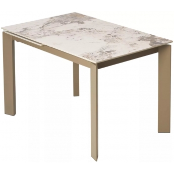 Стол обеденный Q-Home Corner, 120/170 см, раздвижной, керамика Gloss Luxury Pandora Solid Ceramic / каркас taupe, QH614M05846