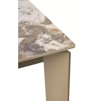 Стол обеденный Q-Home Corner, 120/170 см, раздвижной, керамика Gloss Luxury Pandora Solid Ceramic / каркас taupe, QH614M05846