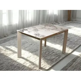 Стол обеденный Q-Home Corner, 120/170 см, раздвижной, керамика Gloss Luxury Pandora Solid Ceramic / каркас taupe, QH614M05846