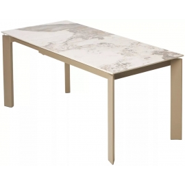 Стол обеденный Q-Home Corner, 120/170 см, раздвижной, керамика Gloss Luxury Pandora Solid Ceramic / каркас taupe, QH614M05846