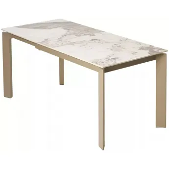 Стол обеденный Q-Home Corner, 120/170 см, раздвижной, керамика Gloss Luxury Pandora Solid Ceramic / каркас taupe, QH614M05846
