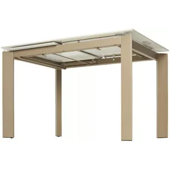 Стол обеденный Q-Home Corner, 120/170 см, раздвижной, керамика Gloss Luxury Pandora Solid Ceramic / каркас taupe, QH614M05846