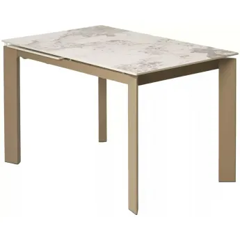 Стол обеденный Q-Home Corner, 120/170 см, раздвижной, керамика Gloss Luxury Pandora Solid Ceramic / каркас taupe, QH614M05846