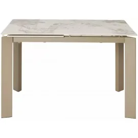 Стол обеденный Q-Home Corner, 120/170 см, раздвижной, керамика Gloss Luxury Pandora Solid Ceramic / каркас taupe, QH614M05846