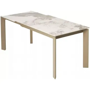 Стол обеденный Q-Home Corner, 120/170 см, раздвижной, керамика Gloss Luxury Pandora Solid Ceramic / каркас taupe, QH614M05846