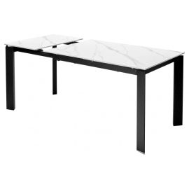 Стол обеденный Q-Home Corner, 120/170 см, раздвижной, Белый мрамор матовая керамика матовая White Marble Solid Ceramic / каркас 