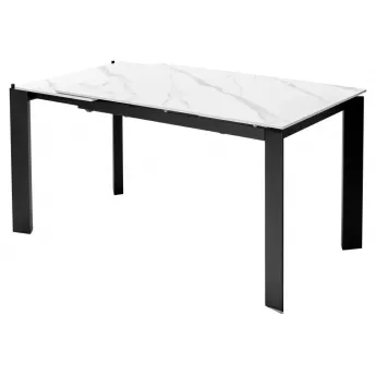 Стол обеденный Q-Home Corner, 120/170 см, раздвижной, Белый мрамор матовая керамика матовая White Marble Solid Ceramic / каркас 