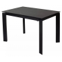 Стол обеденный Q-Home Corner, 120/170 см, раздвижной, керамика матовая Black Marble Solid Ceramic / каркас чёрный, QH614M03982