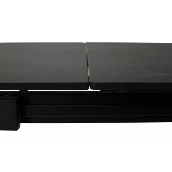 Стол обеденный Q-Home Corner, 120/170 см, раздвижной, керамика матовая Black Marble Solid Ceramic / каркас чёрный, QH614M03982