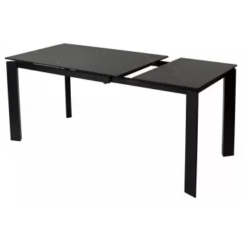 Стол обеденный Q-Home Corner, 120/170 см, раздвижной, керамика матовая Black Marble Solid Ceramic / каркас чёрный, QH614M03982