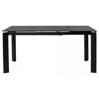 Стол обеденный Q-Home Corner, 120/170 см, раздвижной, керамика матовая Black Marble Solid Ceramic / каркас чёрный, QH614M03982
