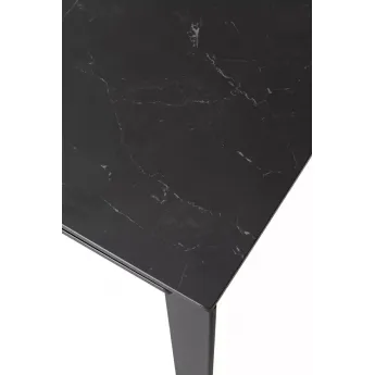 Стол обеденный Q-Home Corner, 120/170 см, раздвижной, керамика матовая Black Marble Solid Ceramic / каркас чёрный, QH614M03982