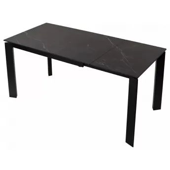 Стол обеденный Q-Home Corner, 120/170 см, раздвижной, керамика матовая Black Marble Solid Ceramic / каркас чёрный, QH614M03982
