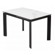 Стол обеденный Q-Home Corner, 120/170 см, раздвижной, керамика белая матовая Statuario, стекло / каркас чёрный, QH614М04880 - Фото 1
