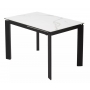 Стол обеденный Q-Home Corner, 120/170 см, раздвижной, керамика белая матовая Statuario, стекло / каркас чёрный, QH614М04880