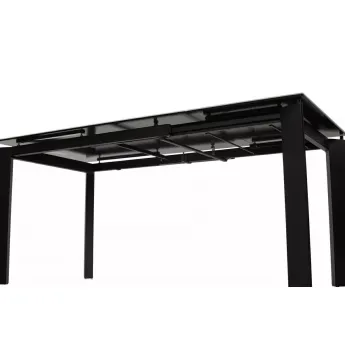 Стол обеденный Q-Home Corner, 120/170 см, раздвижной, керамика белая матовая Statuario, стекло / каркас чёрный, QH614М04880