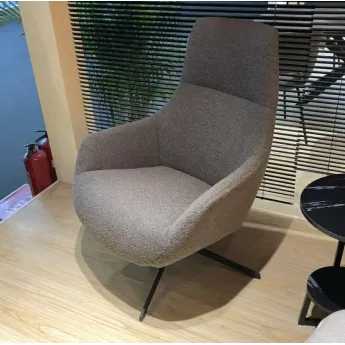 Кресло Q-Home Hansen Brown, ткань серая, 360°, QH-Hansen-Brown
