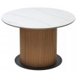 Стол обеденный Q-Home Mesa, D120 см, фиксированный, мрамор матовая керамика / Каркас OAK, QH630M05517 - Фото 1