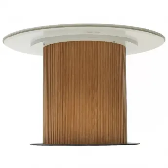 Стол обеденный Q-Home Mesa, D120 см, фиксированный, мрамор матовая керамика / Каркас OAK, QH630M05517