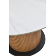 Стол обеденный Q-Home Mesa, D120 см, фиксированный, мрамор матовая керамика / Каркас OAK, QH630M05517 - Фото 5