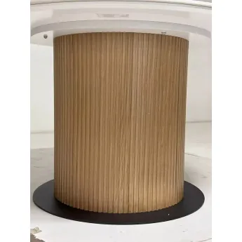Стол обеденный Q-Home Mesa, D120 см, фиксированный, мрамор матовая керамика / Каркас OAK, QH630M05517