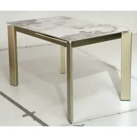 Стол обеденный Q-Home Corner, 120/170 см, раздвижной, глянцевая керамика Luxury Pandora Ceramic / каркас шампань, QH614M05880