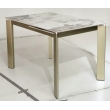 Стол обеденный Q-Home Corner, 120/170 см, раздвижной, глянцевая керамика Luxury Pandora Ceramic / каркас шампань, QH614M05880 - Фото 4