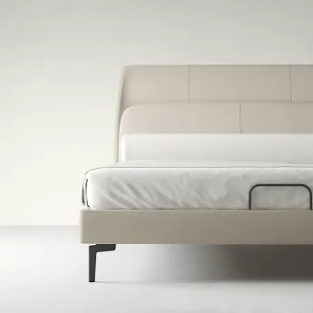 Кровать мягкая Artfabric Petra T04 180х200, Бежевая кожа, AF-01512